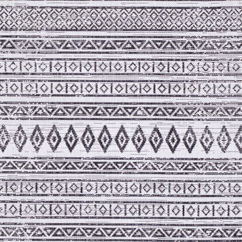 Indoor & Outdoor Modern Boho Black Rug, Round 160cm