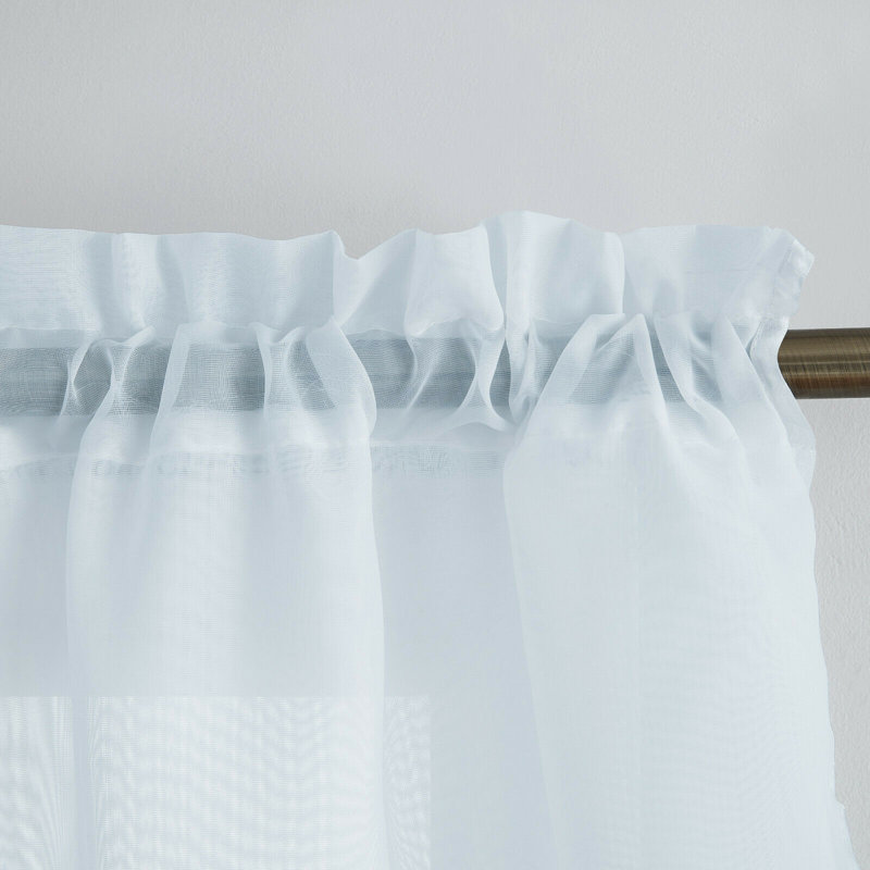 Infinity Solid Tiered Valance Curtain, 55" x 24", Blue
