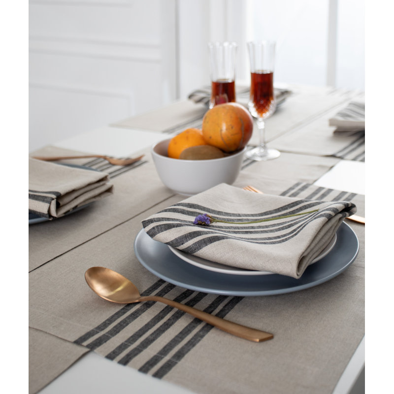Serviettes de table en lin D'Moksha Homes, Gris