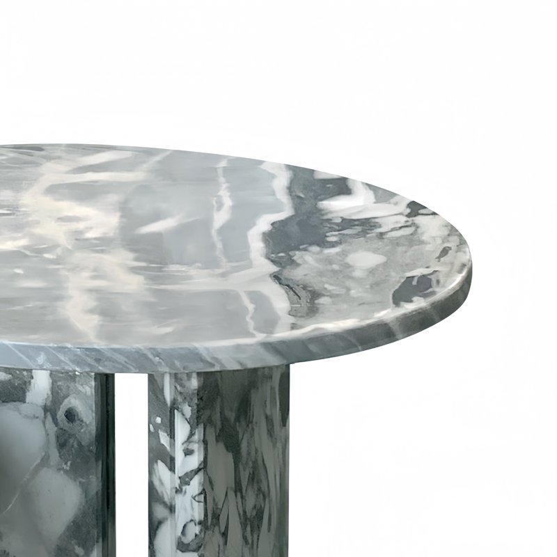 Table basse en marbre naturel, table d'appoint ronde en pierre, table d'appoint moderne pour le salon, Glod / jaune / beige
