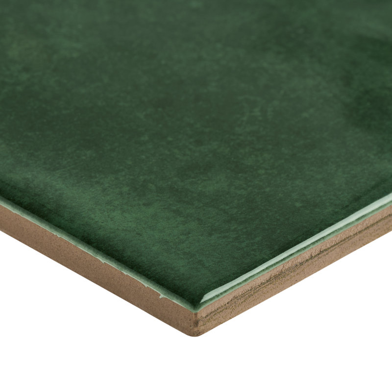 Aquarella 4X16 Glossy Ceramic Subway Wall Tile, Leaf Green