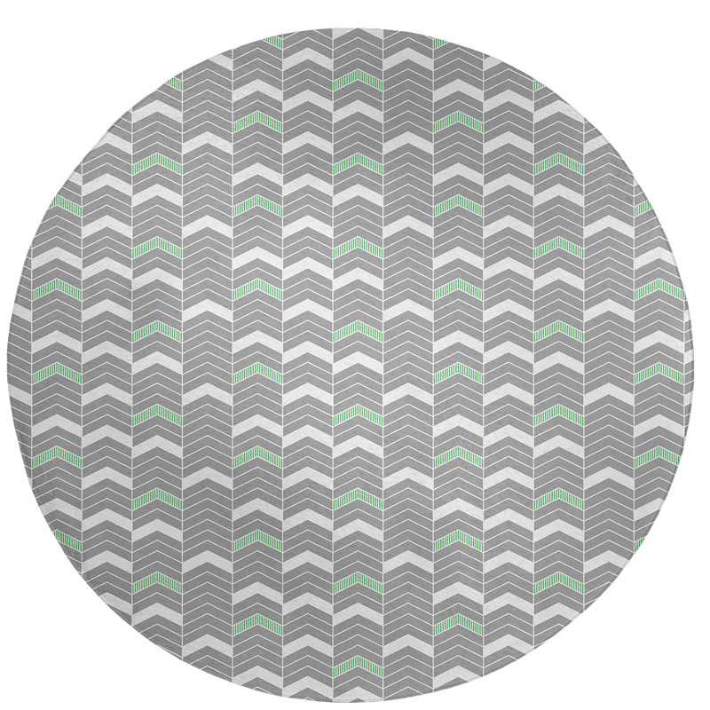 Chenille Chevron Indoor Rug, Round 5'
