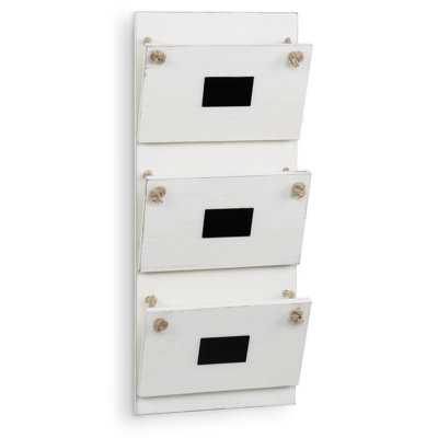 3-Slot Wall Mounted Wood Mail Storage