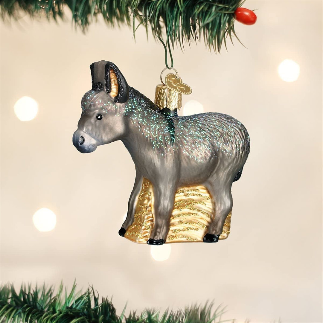 Donkey Hanging Figurine Ornament Old World Christmas