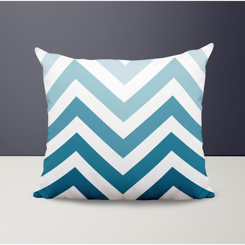 Outdoor Reversible Throw Pillow, 19W" x 19H", Turquoise