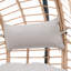Balancelle d'extérieur pour l'intérieur en osier de couleur naturelle avec coussin beige