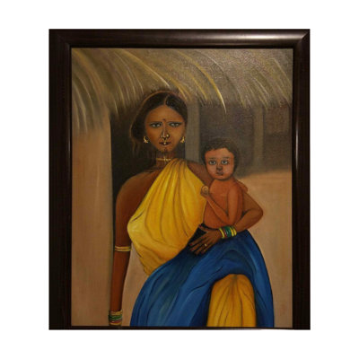 Santhal Mother | Oil On Canvas | By Jolly Sharma