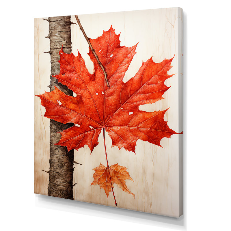 «Maples Mark Autumn Red II» sur toile, Toile tendue, H 40 po x l 30 po x P 1,5 po