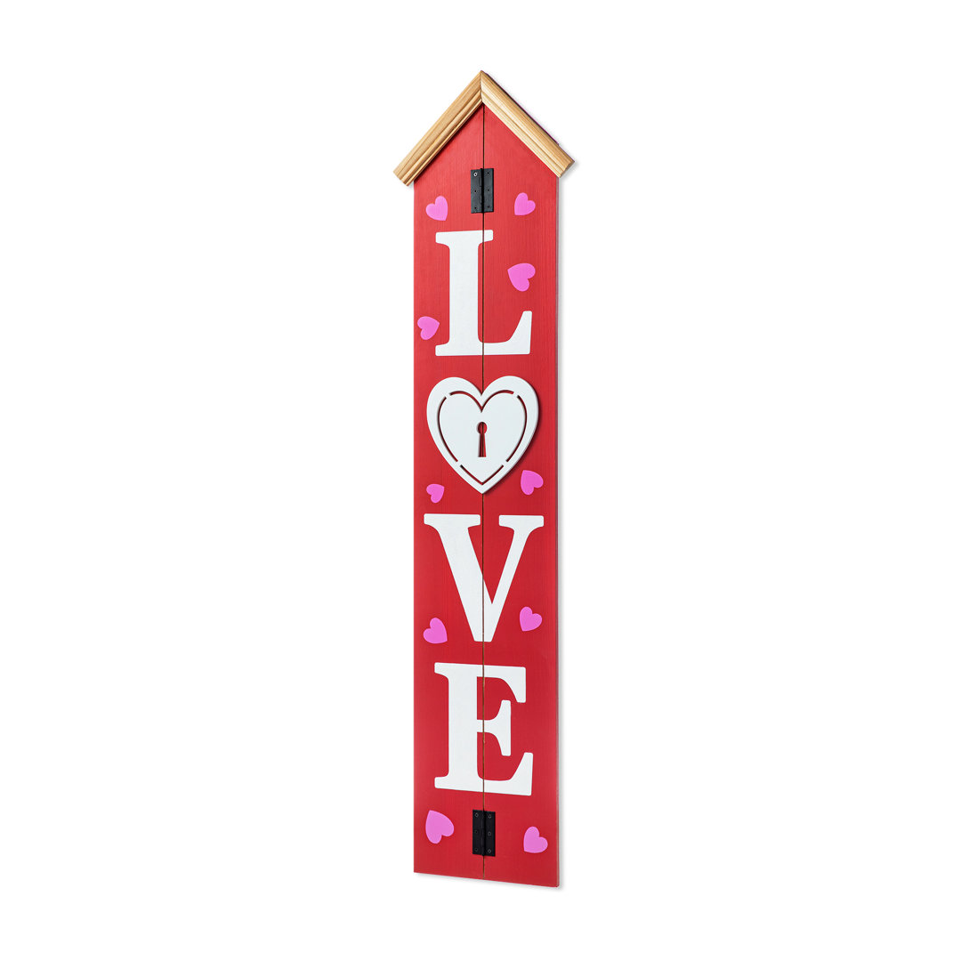 42"H Valentine's Wooden "LOVE" House-Shaped Porch Decor The Holiday Aisle®