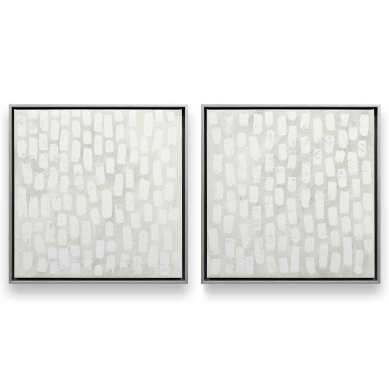 Wave Formations Duo I, ensemble de 2 impressions sur toile, Cadre flottant, Chrome poli, H 19 po x l 26 po x P 1,75 po
