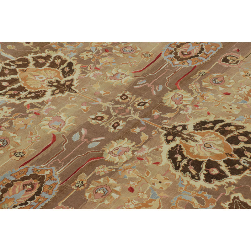 Rug & Kilim’S Persian Tabriz Style Rug In Beige-Brown With Floral Patterns