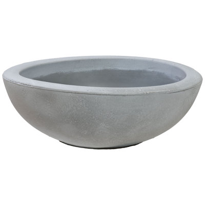 Pot de fleurs rond en polyrésine pour l'extérieur 20,75 po x 20,75 po x 11,5 po Ascend - gris - ensemble de 2