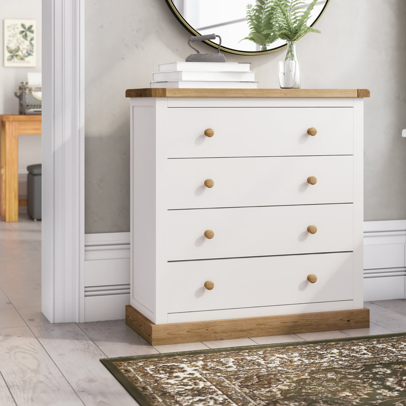 Una 90cm W 4 - Drawer Chest of Drawers, White