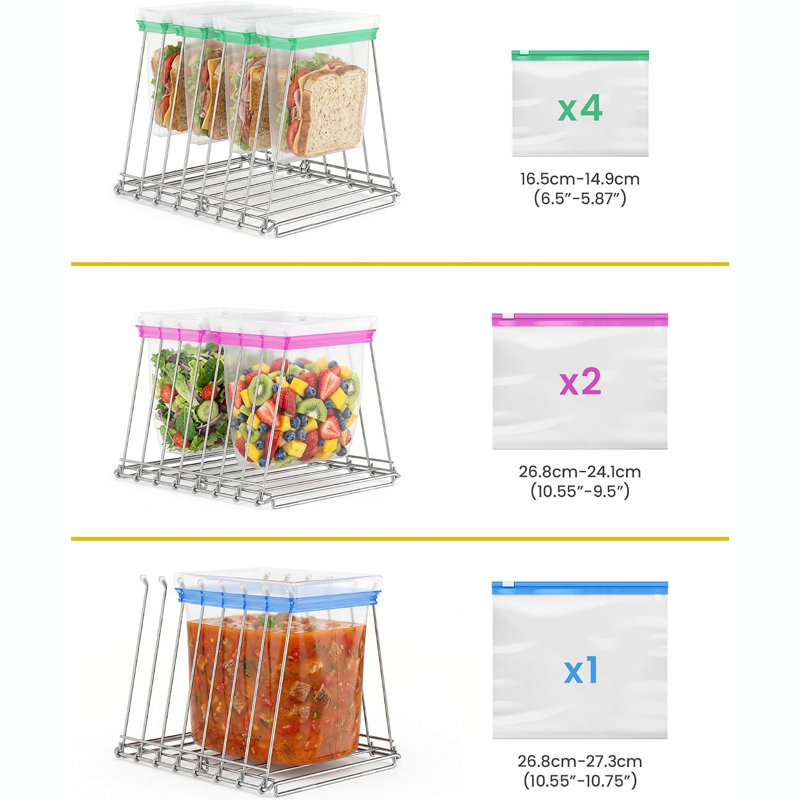 Séchoir et support 2 en 1 pour sacs à fermeture éclair, pliable