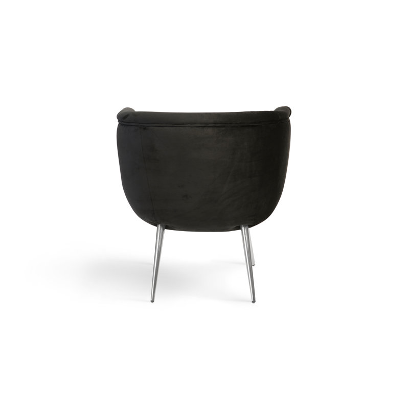 Nouveau 28" Wide Barrel Chair, Black Polyester Blend