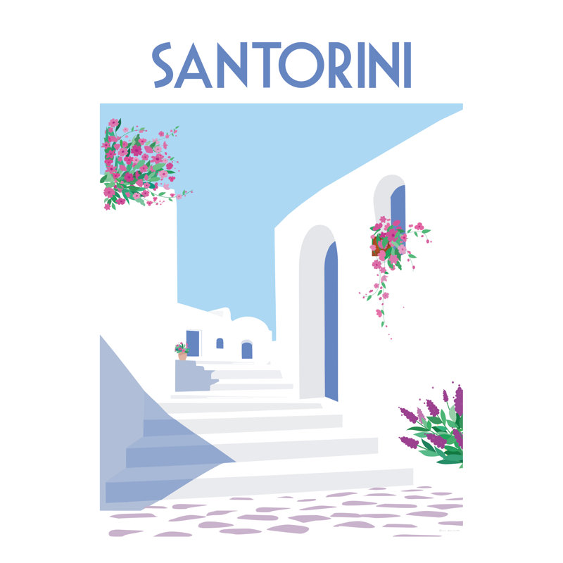 Affiche Santorini II par Omar Escalante, H 48 po x l 36 po