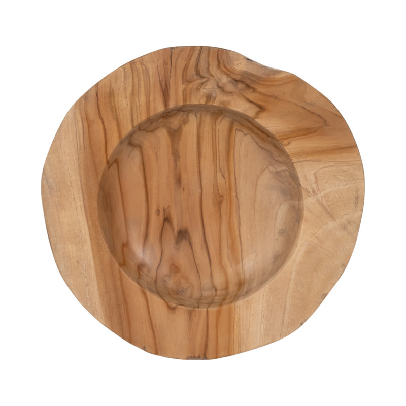 Handcrafted Earthy Paulownia Wood Decorative Bowl Set - 19.8"