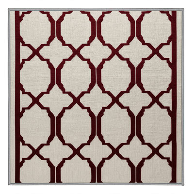 Machine Washable Trellis Gray Area Rug