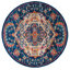 Tapis bleu à motif médaillon-26647297