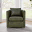 Fauteuil d'appoint pivotant en simili cuir vert Sutton, siège confortable pour adultes dans la chambre à coucher-1098263927