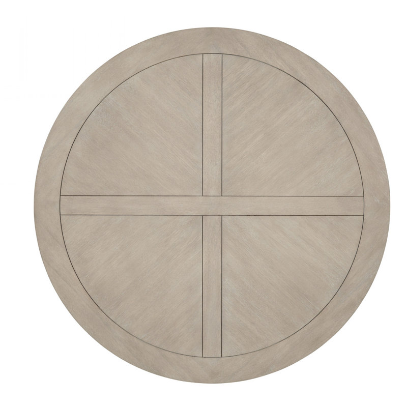 Beige Round Hickory Veneer Contemporary Dining Table