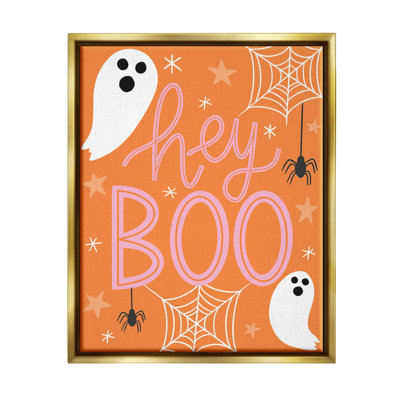 " Hey Boo Orange Halloween Ghosts "