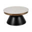 Table basse ronde en métal noir et doré 17 po H