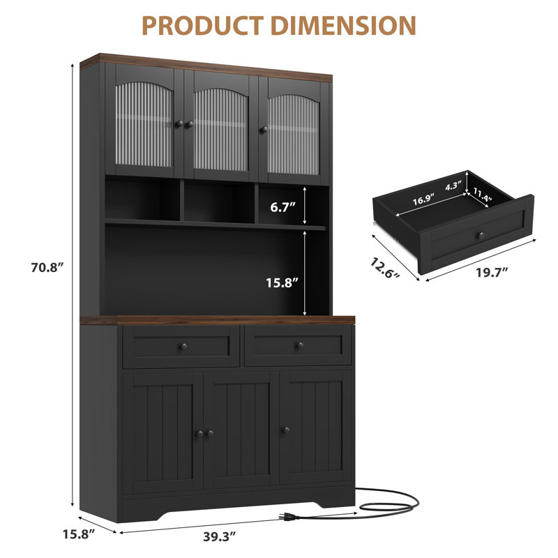 99.8cm Sideboard, Black
