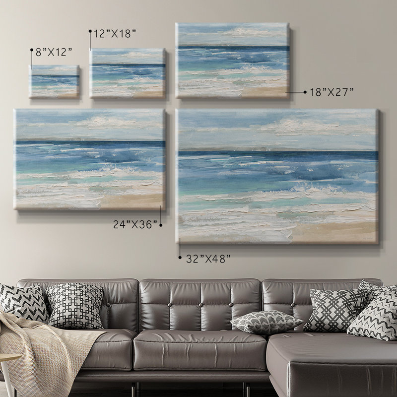 Ocean Waves I - Toile tendue avec châssis de qualité supérieure - prête à être accrochée, H 40 po x l 60 po