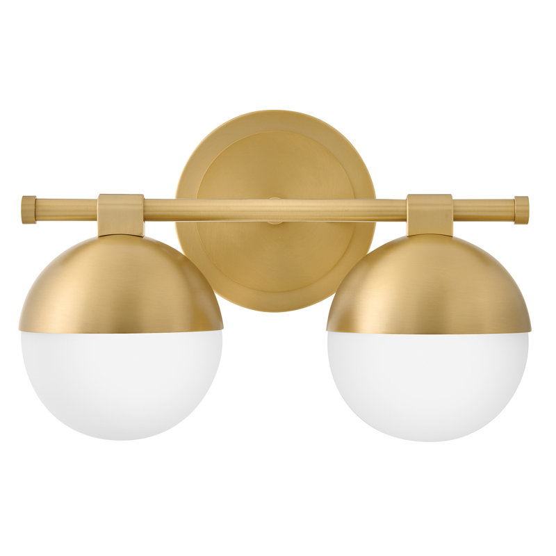 Petit meuble-lavabo Hinkley Bowie, H 9 po x l 14,25 po x P 8,25 po, Deux lumières, Lacquered Brass