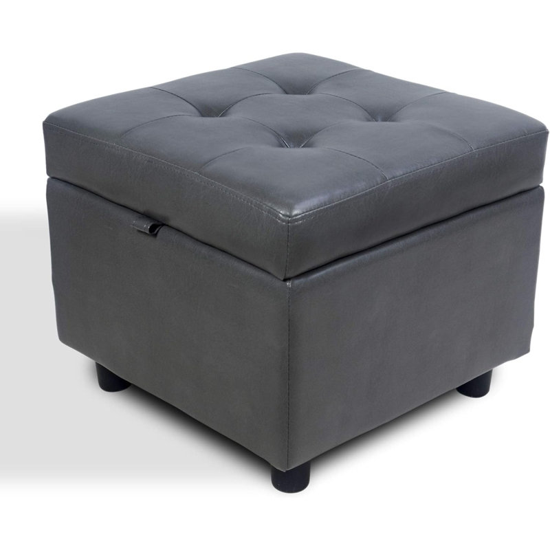 Kaje Upholstered Ottoman, Gray