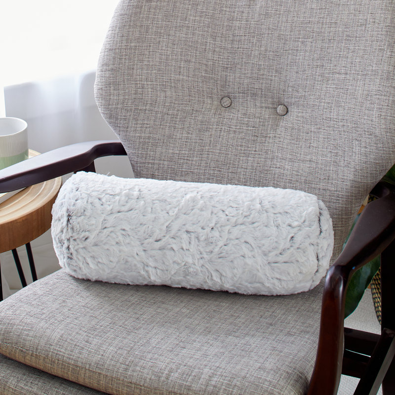 Throw Pillow, Fauxchilla Silver Fox, 8" x 24"