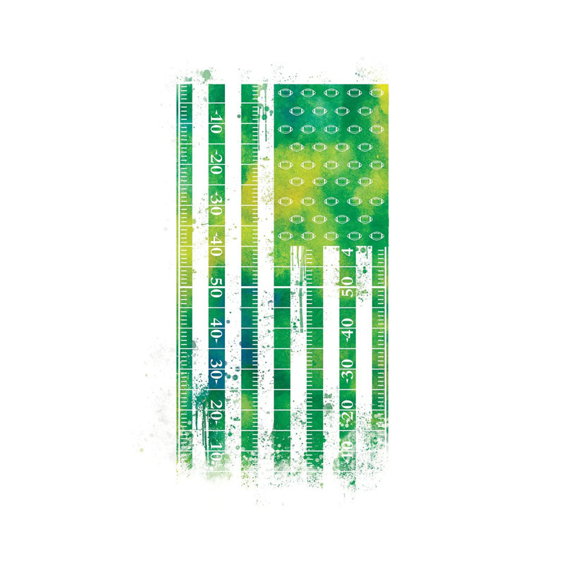 Football Sports Flag - Wrapped Canvas Painting, 66.04cm H x 45.72cm W x 1.91cm D