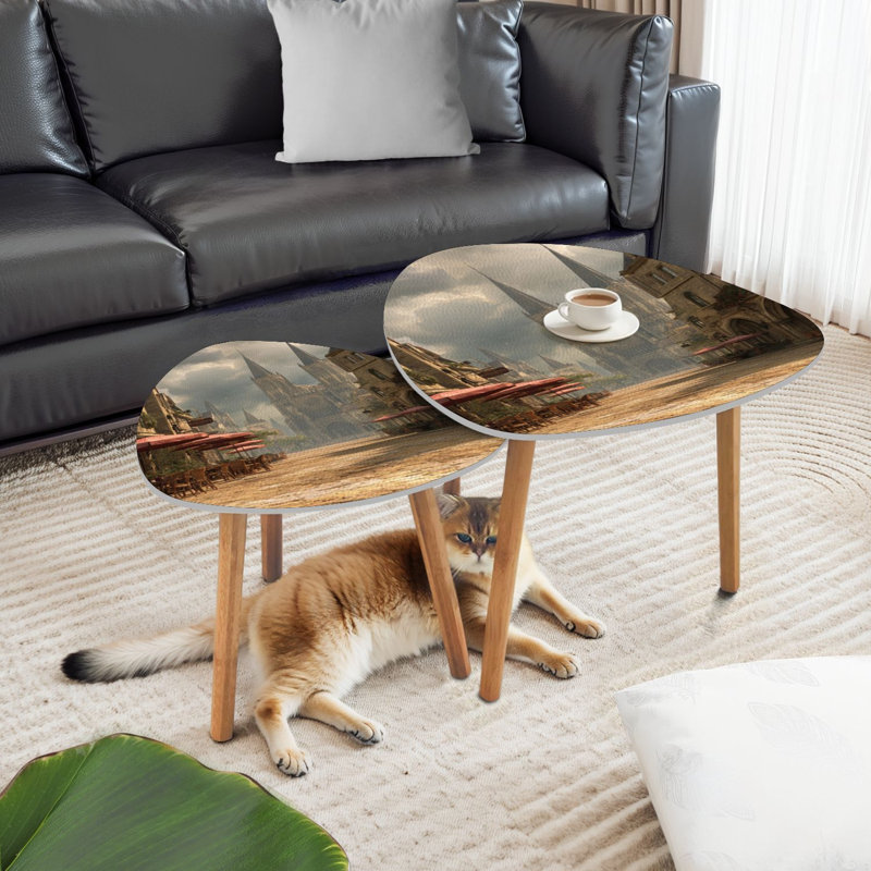 Ensemble de 2 tables basses gigognes Triangle