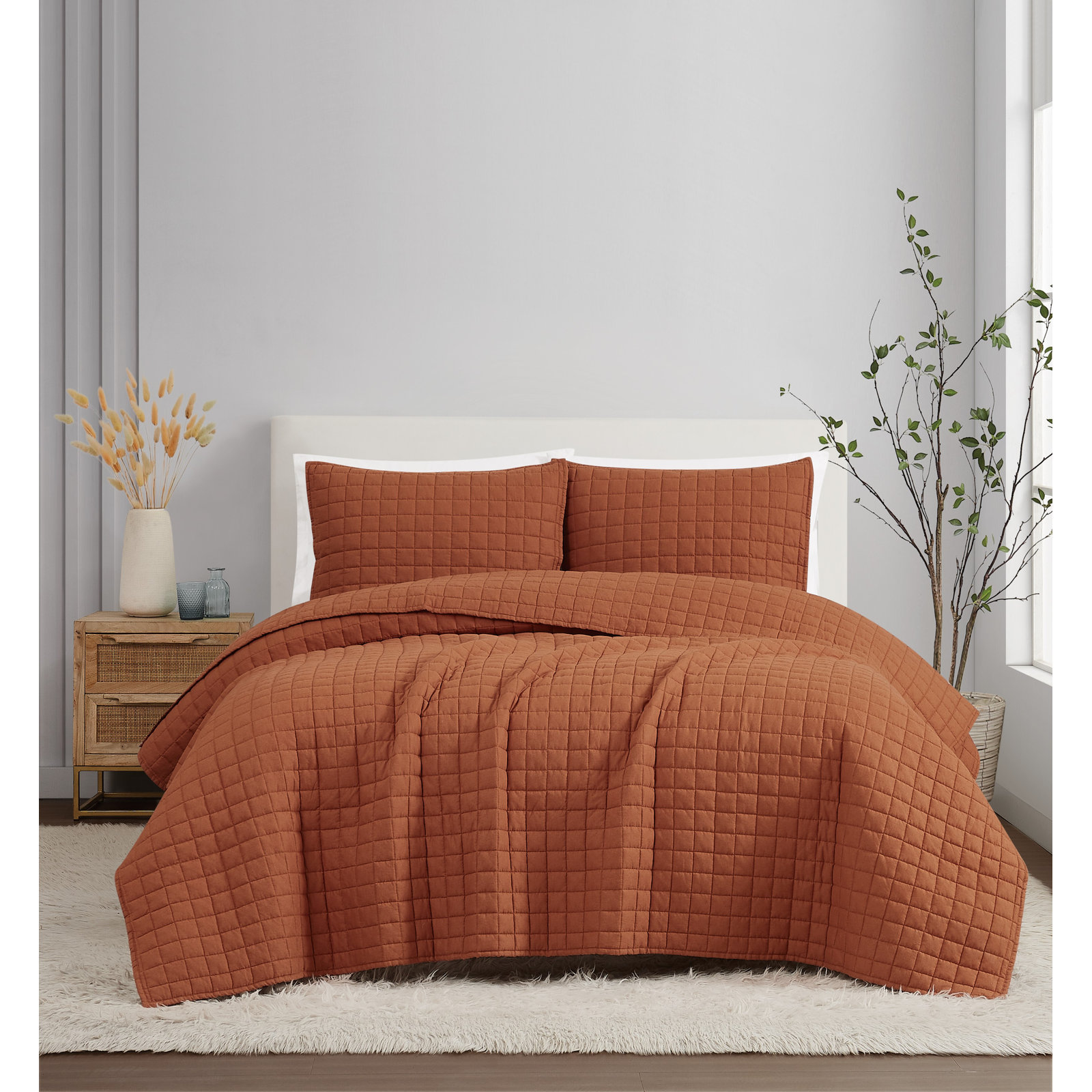 Nena Bedding, Queen + 2 Standard Shams, White