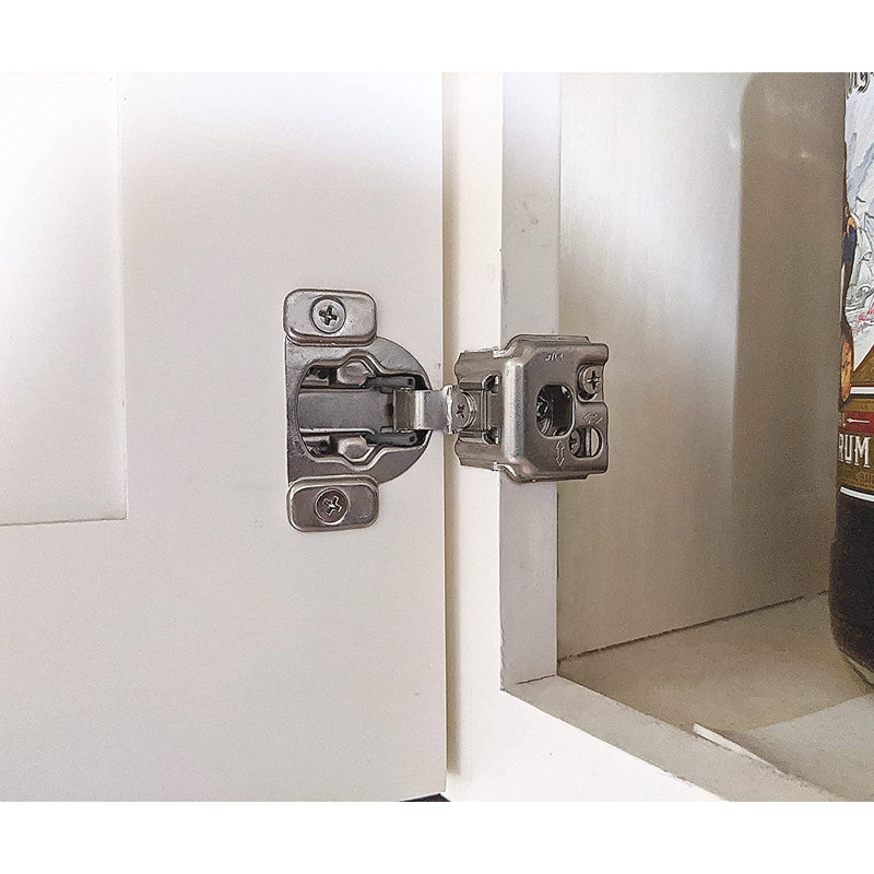 Silver and Black Soft Close Overlay Cabinet Hinges Set