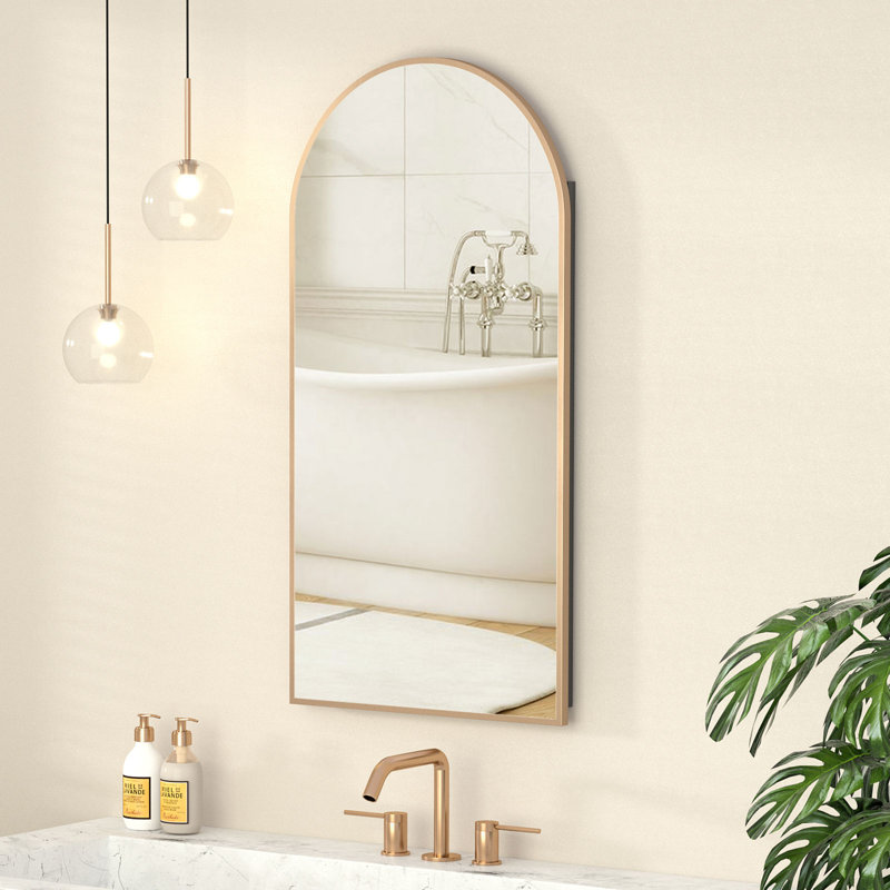 Armoire à pharmacie Poulton, H 26,8 po x l 16,5 po x P 4,5 po, Or clair brossé