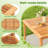 Set Of 5 Patio Acacia Wood Dining Set w/ Soft Seat Cushions Umbrella Hole for Yard