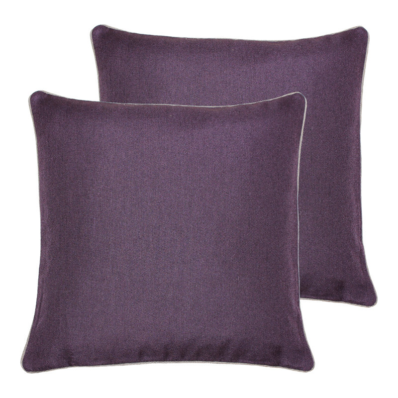 Indira Square Throw Cushion, Feathers, Purple/Ivory, 45cm H x 45cm W x 4cm D