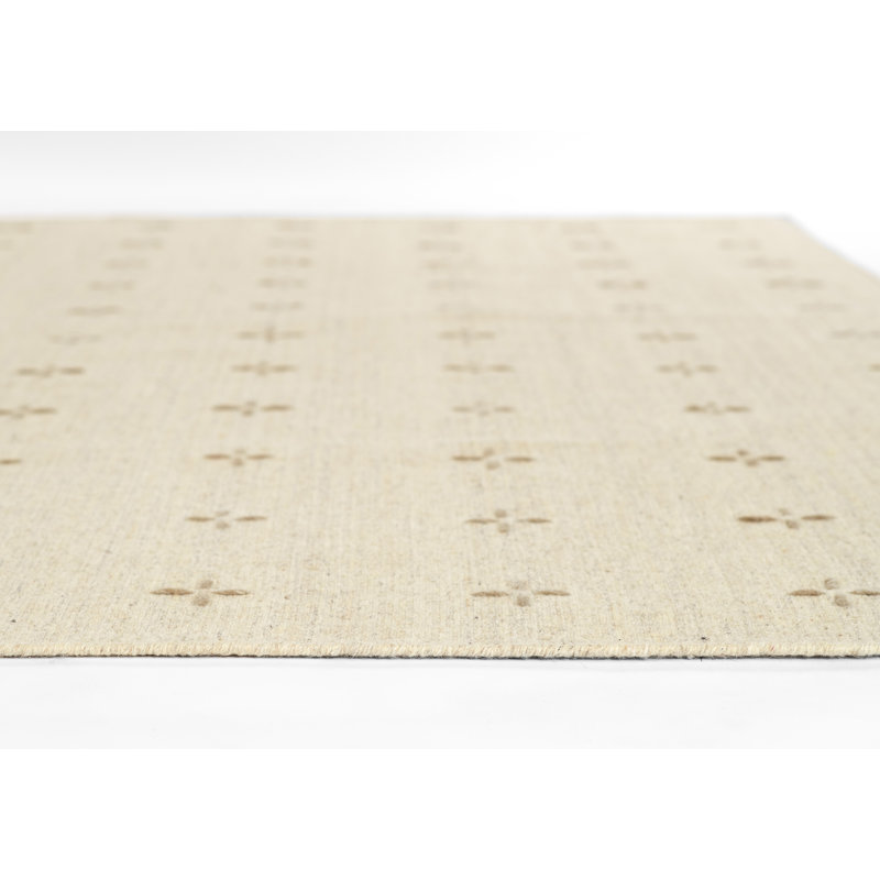 Momeni Oliver Geometric Wool and Polyester Hand Loomed Natural Area Rug, Rectangle 8' x 10'