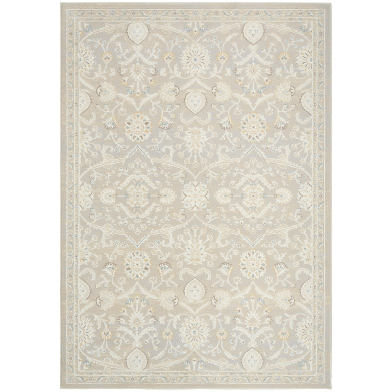 Nourison Isla 7'10" x 9'10" Light Grey Vintage Indoor Rug, Rectangle 7'10" x 9'10", Light Gray