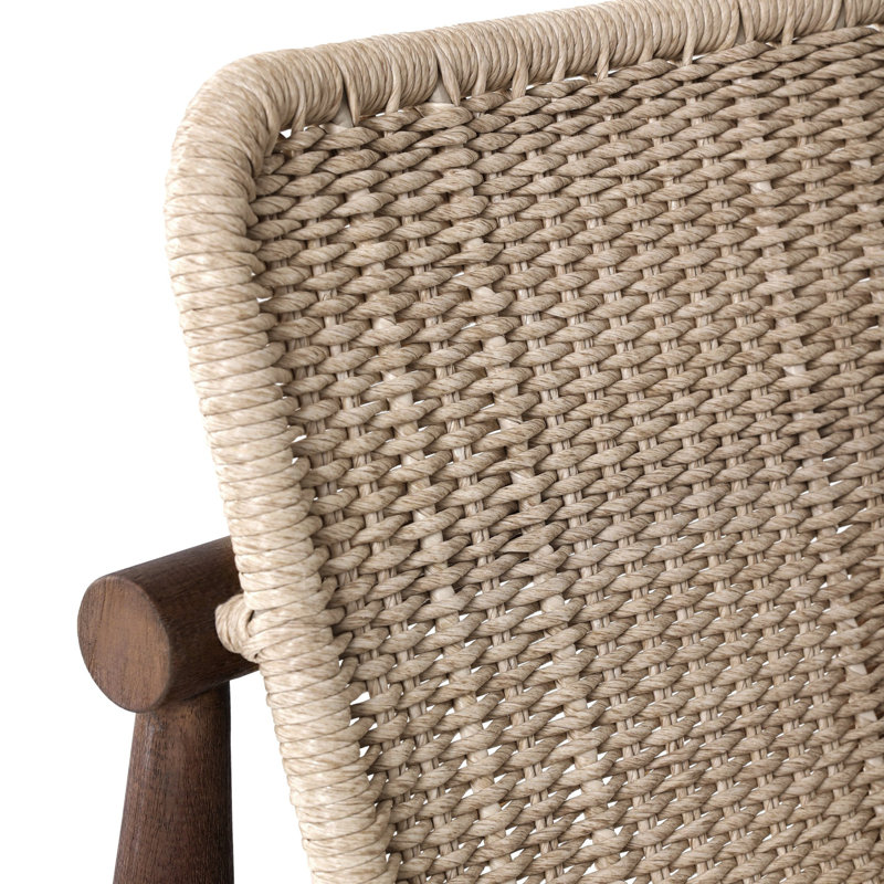 Dume Outdoor Dining Chair, White/Brown