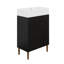 Meuble-lavabo 21,6 po avec armoire combinée, meuble de rangement pour salle de bain, lavabo simple en céramique, rangement sur le côté droit-1595660516