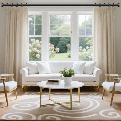 Tringle à rideaux simple classique avec embouts modernes 18-45 po