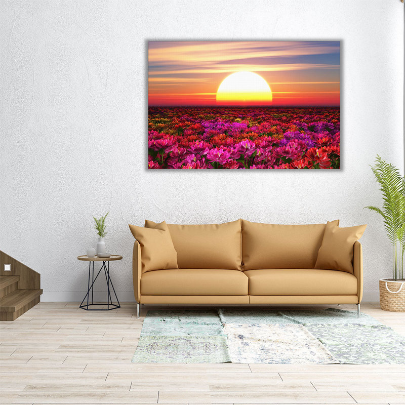 Floral Floral Sunset, H 32 po x l 48 po