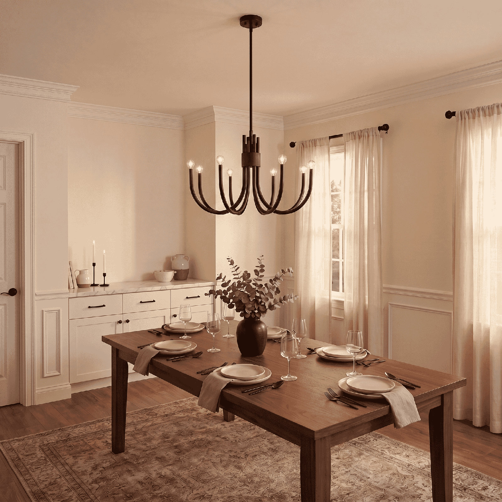 Sorrento 8-Light Chandelier, Black