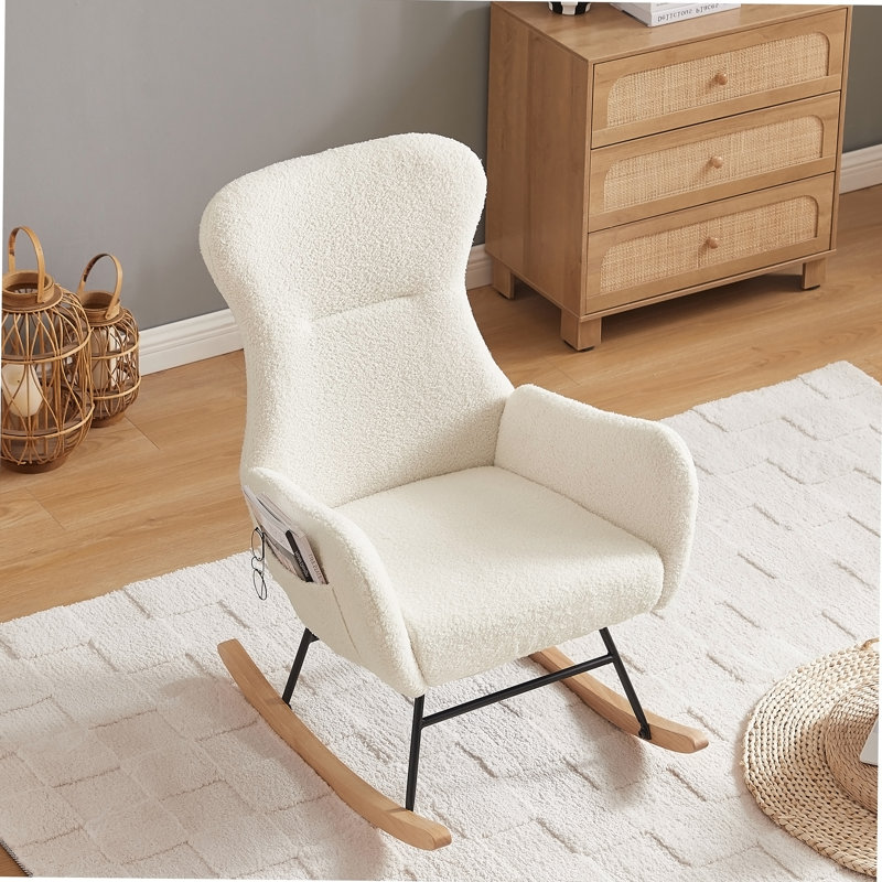 Fauteuil berçant beige Teddy