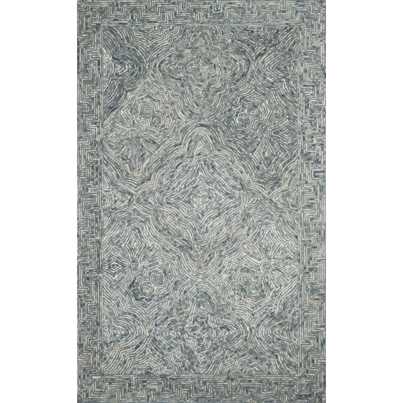 Tapis en laine touffeté à la main Yancheva, Rectangle 2 pi 3 po x 3 pi 9 po
