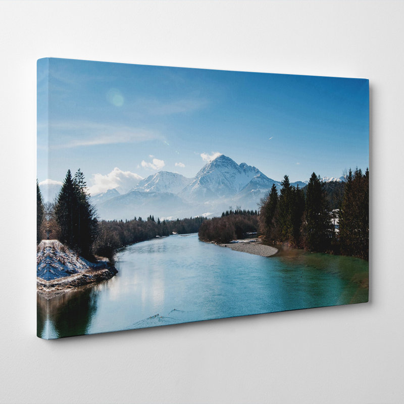 Mountain Landscape, Lake and Forest Photographic - Wrapped Canvas, 50cm H x 76cm W