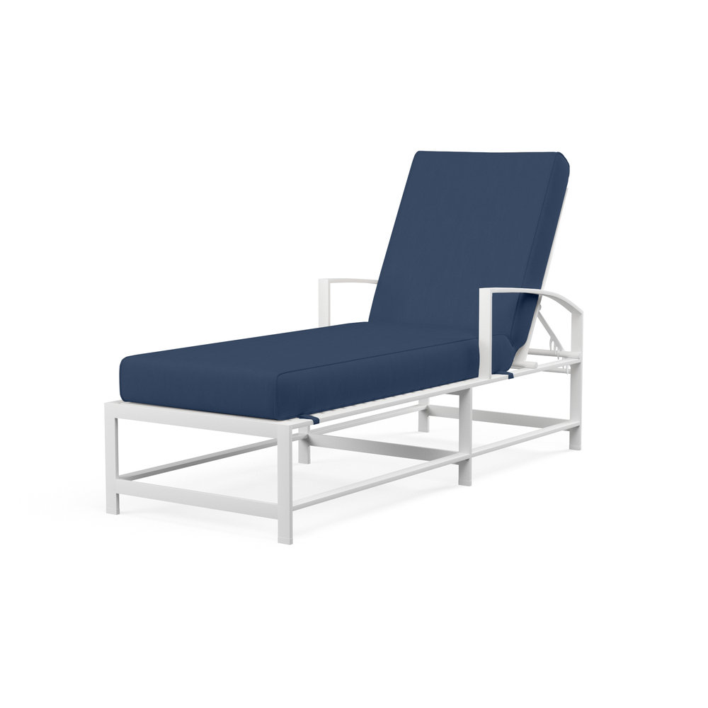 Bristol 72'' Long Reclining Single Chaise Sunbrella® with Cushions, Spectrum Indigo Sunbrella®